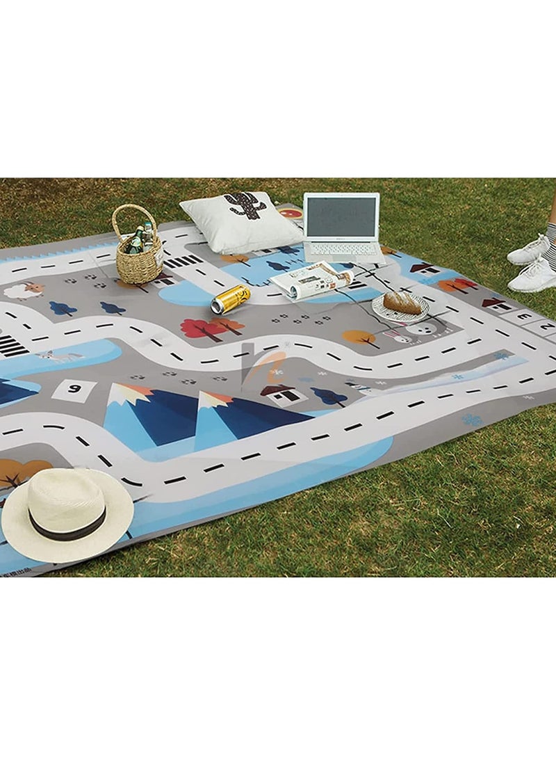 SYOSI Play Mat, Kids Traffic Floor Playing Time Mat, for Home Bedroom Living Room, Soft Easy Clean Outdoor Picnic Mat - Image 5