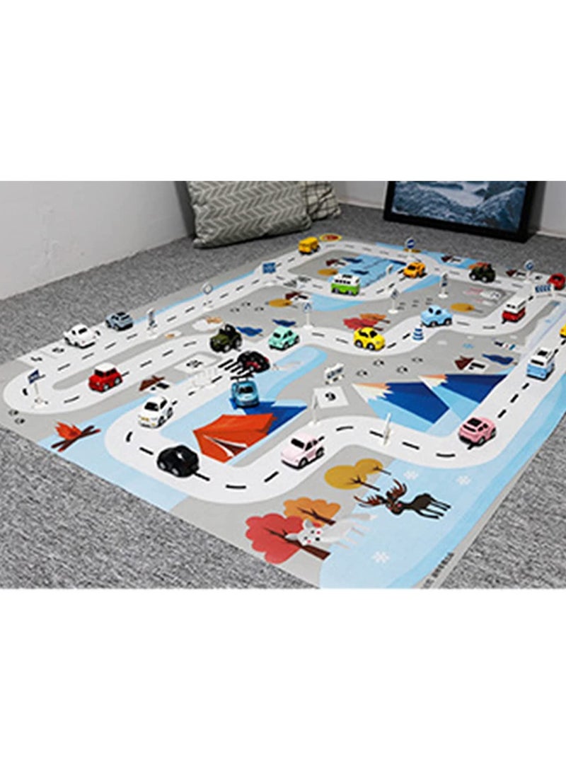 SYOSI Play Mat, Kids Traffic Floor Playing Time Mat, for Home Bedroom Living Room, Soft Easy Clean Outdoor Picnic Mat - Image 4