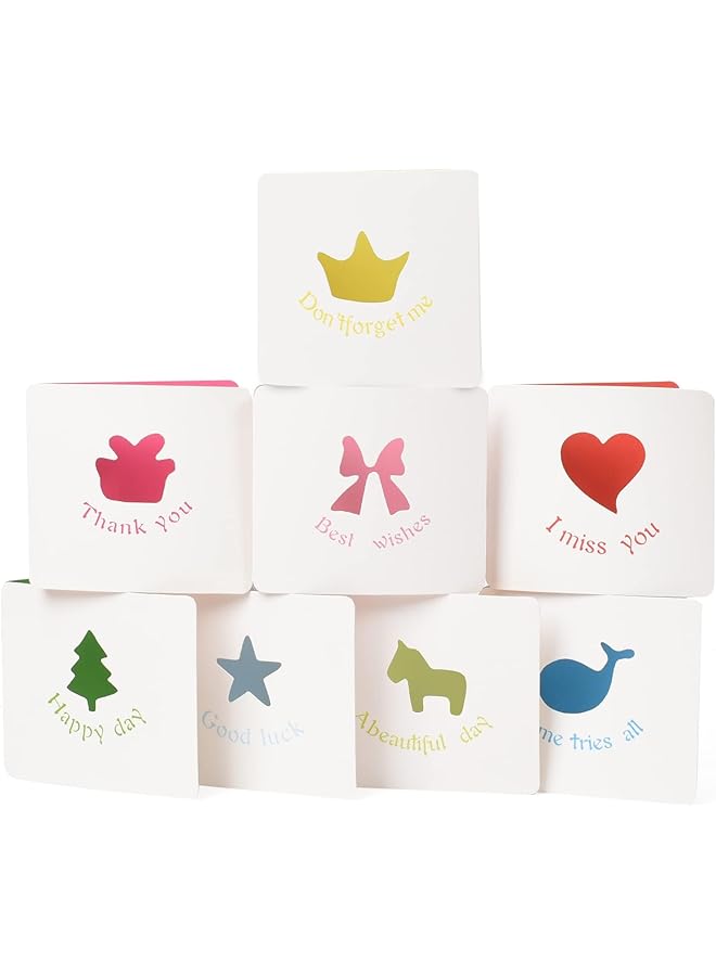 erorex Greeting Card Colorful Hollow Shape Small Gift Card Holders Mini Seed Envelopes 8Pcs 3.9 X 3.5 Inch  - Image 1