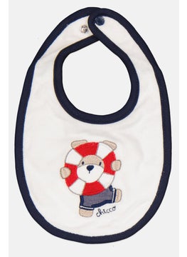 Chicco Toddlers Boy Embroidered Terry Bib, White Combo  - Image 1