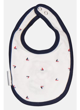 Chicco Toddlers Boy Embroidered Terry Bib, White Combo  - Image 2