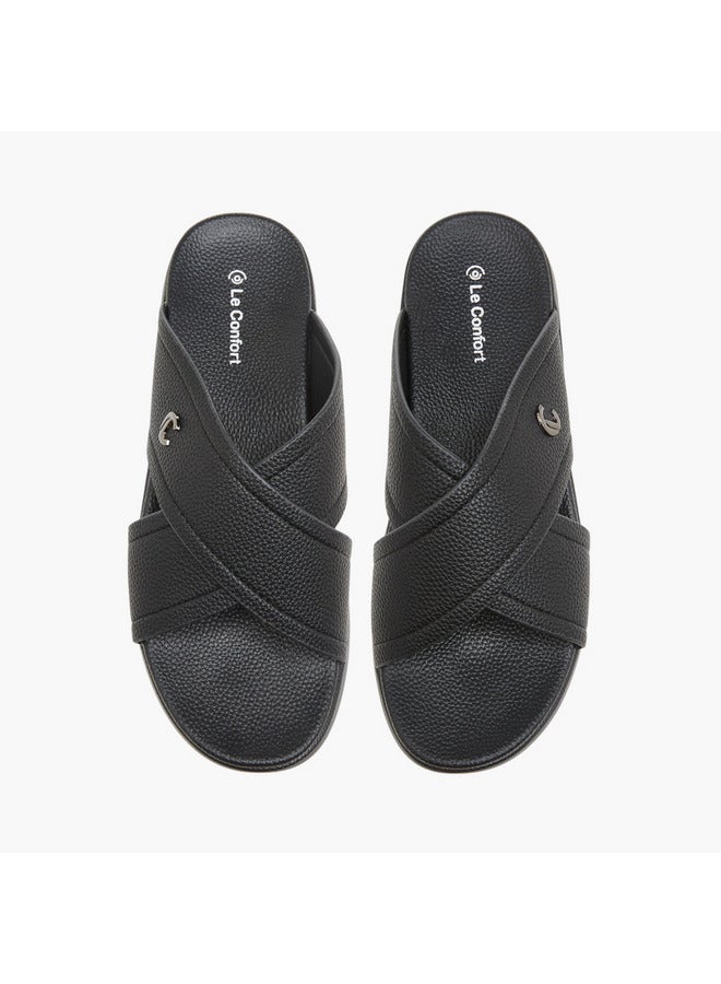 Le Confort Men Cross Strap Slip-On Sandals - Image 1