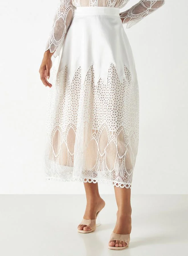 2Xtremz 2Xtremz All-Over Embroidered Skirt with Semi-Elasticated Waistband