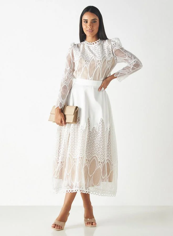 2Xtremz 2Xtremz All-Over Embroidered Skirt with Semi-Elasticated Waistband