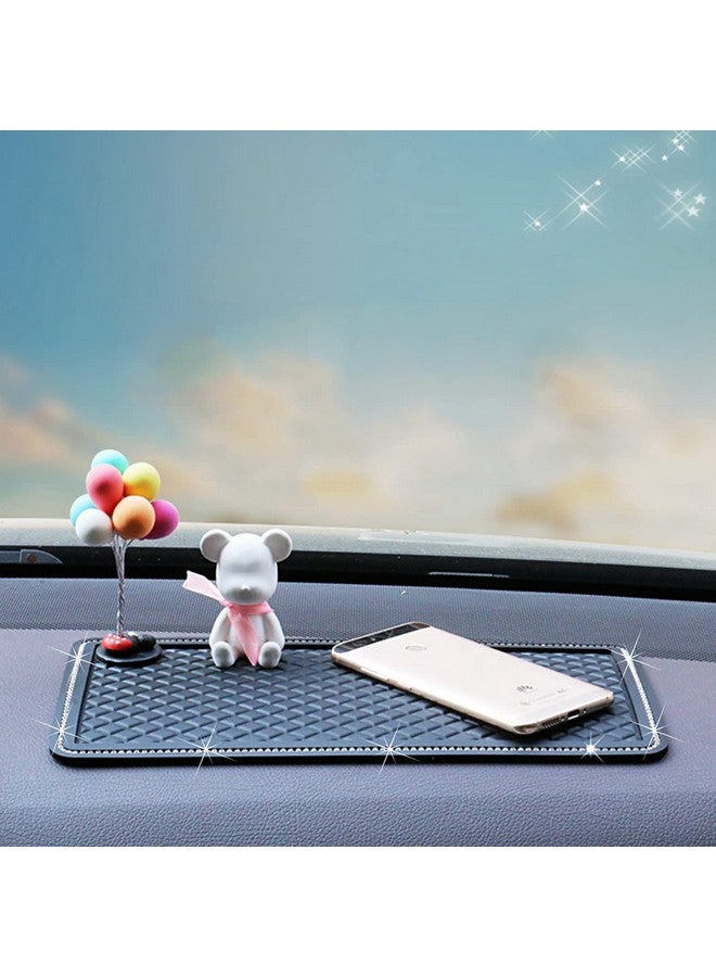 DBlosp Anti-Slip Car Dash Grip Pad for Cell Phone, Keychains, Sun Glasses,Stand,New Handmade Crystal Rhinestone Mat for Navigation Cell Phone 11.5 x 6 inch (Black) - Image 5