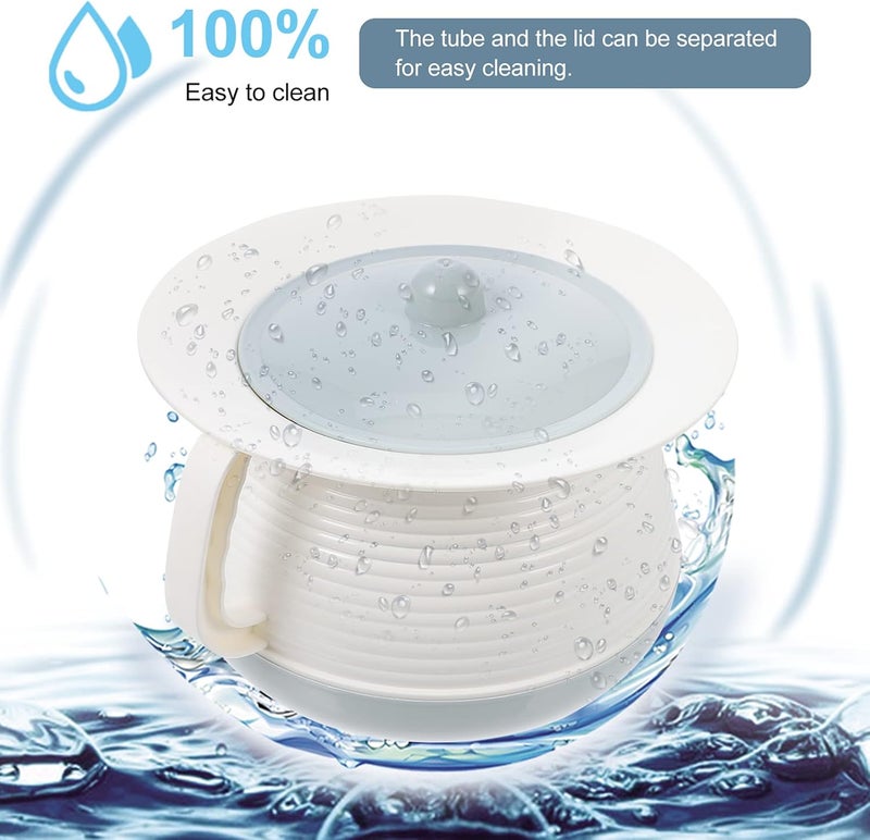 klarako Portable Toilets with Lid Plastic Thick Spittoon Handheld Spittoon Old Child Potty Urine Pot Chamber Pot for Men Women Home Bucket Sky- Blue - Image 3