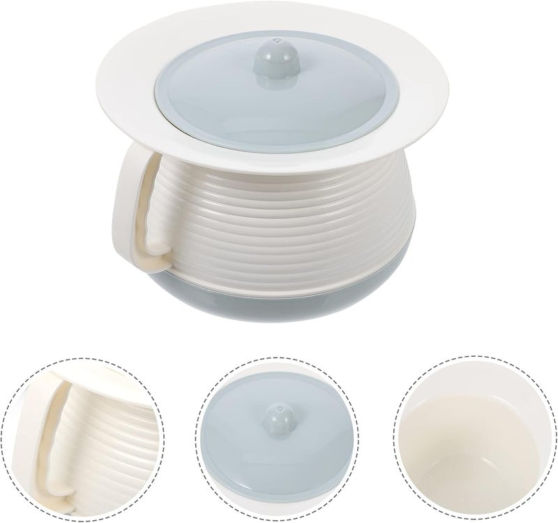 klarako Portable Toilets with Lid Plastic Thick Spittoon Handheld Spittoon Old Child Potty Urine Pot Chamber Pot for Men Women Home Bucket Sky- Blue - Image 4