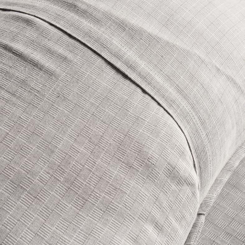 Pan Home Serene Check 3-piece King Duvet Cover Set 230x220cm - Silver Grey - Image 4