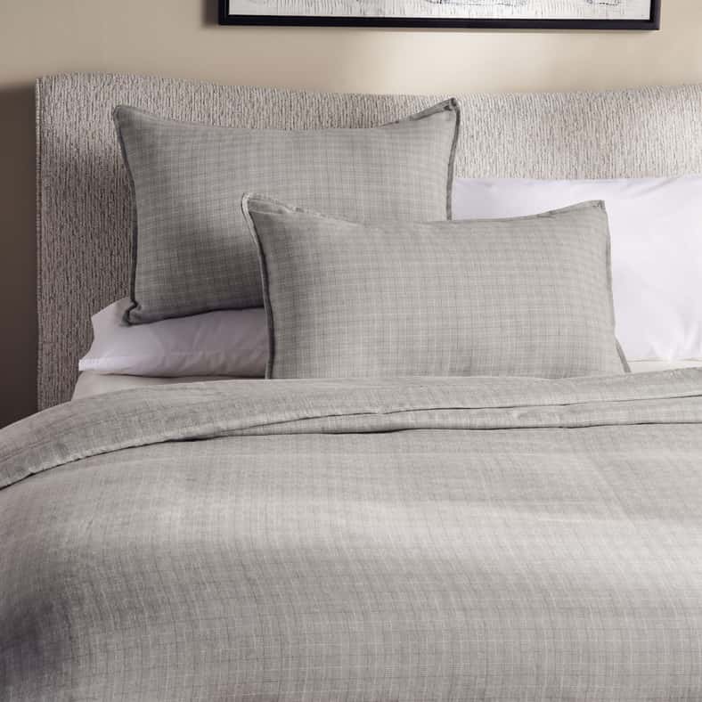 Pan Home Serene Check 3-piece King Duvet Cover Set 230x220cm - Silver Grey - Image 2