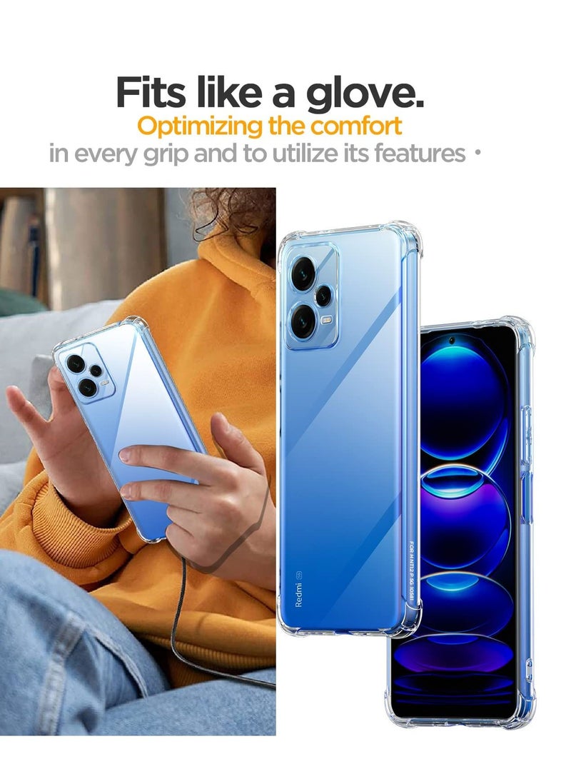 BORTONY Redmi Note 12 Pro+ 5G Case with Camera Protection Shock Absorption Bumper soft Transparent Protective Cover For Xiaomi Redmi Note 12 Pro+ 5G - Image 4