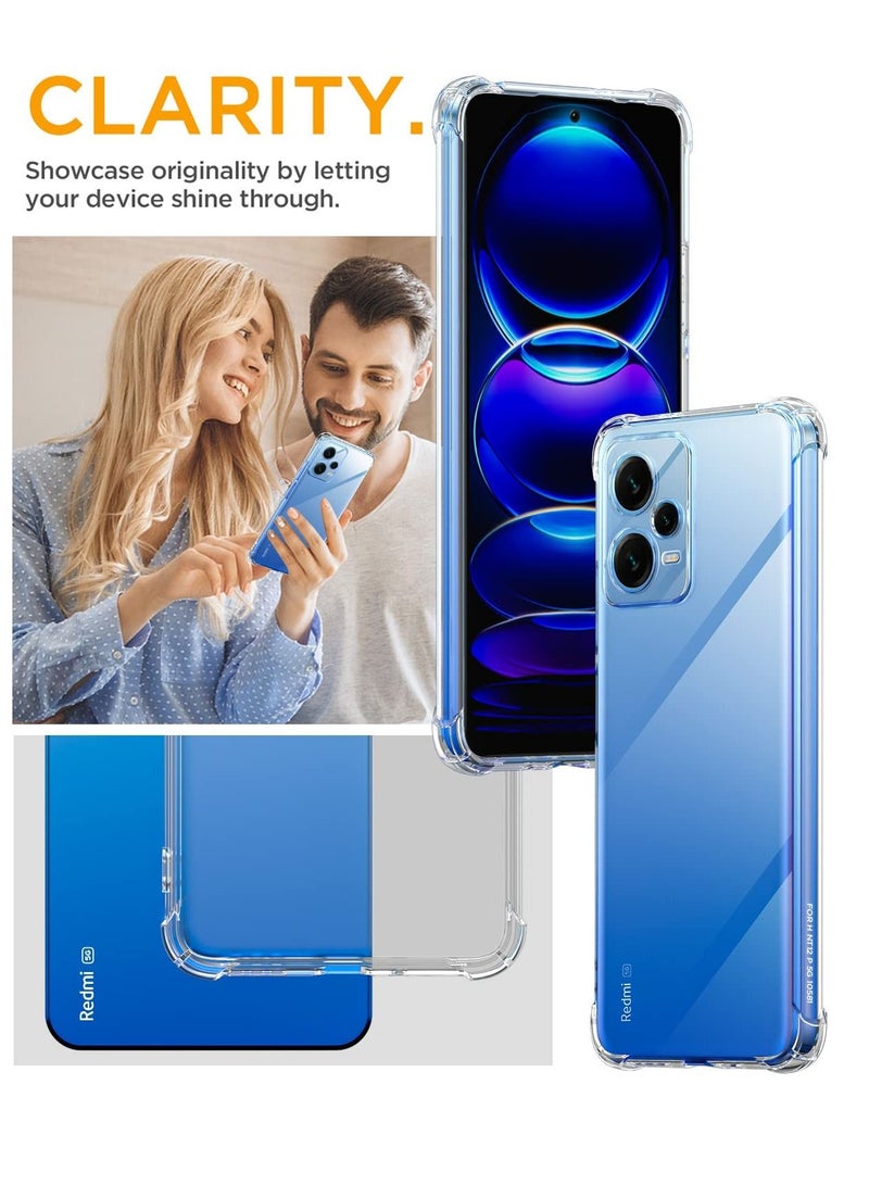 BORTONY Redmi Note 12 Pro+ 5G Case with Camera Protection Shock Absorption Bumper soft Transparent Protective Cover For Xiaomi Redmi Note 12 Pro+ 5G - Image 2