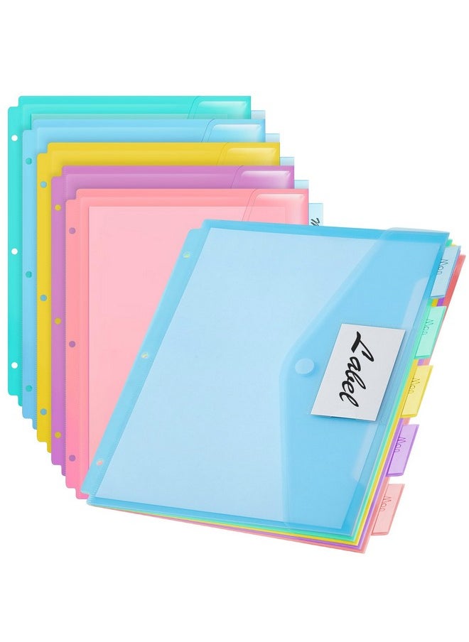 Jetec 30 Pack/ 6 Sets 5 Tab Binder Dividers For 3 Ring Binders 11.6 X 8.6 Inch Multicolor Pocket Dividers 3 Hole Punch Section Index Dividers For School Office (Warm Color)  - Image 1