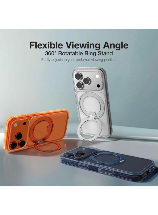 AMAZINGthing تيتان برو ماغ سبين لجهاز آيفون 17 برو ماكس [12 قدم] حماية من السقوط بزاوية 360° حامل دوار متوافق مع غلاف ماغ سيف - شفاف - Image 3