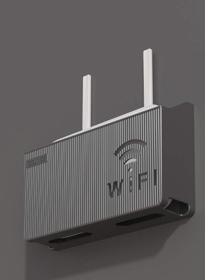 Beauenty Wall Mounted Storage Rack Storage Rack Compatible with Laptops/Wifi Routers/Network Switches/Modems/Audio Devices and More (black) - Image 2