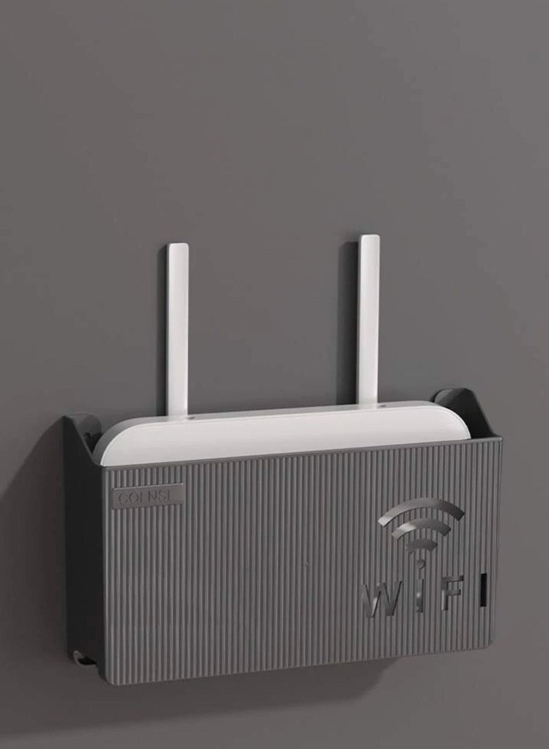 Beauenty Wall Mounted Storage Rack Storage Rack Compatible with Laptops/Wifi Routers/Network Switches/Modems/Audio Devices and More (black) - Image 1