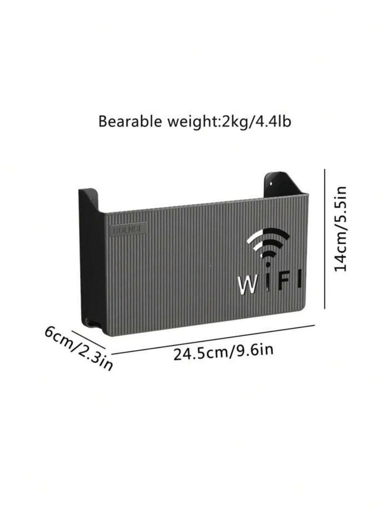 Beauenty Wall Mounted Storage Rack Storage Rack Compatible with Laptops/Wifi Routers/Network Switches/Modems/Audio Devices and More (black) - Image 4