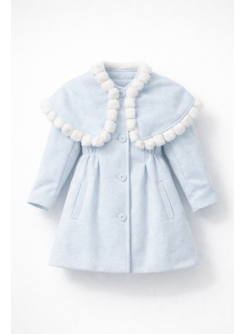 JZRA Girls Winter Dress Baby Blue – Warm Soft Fabric, Elegant Cute Design - Image 5