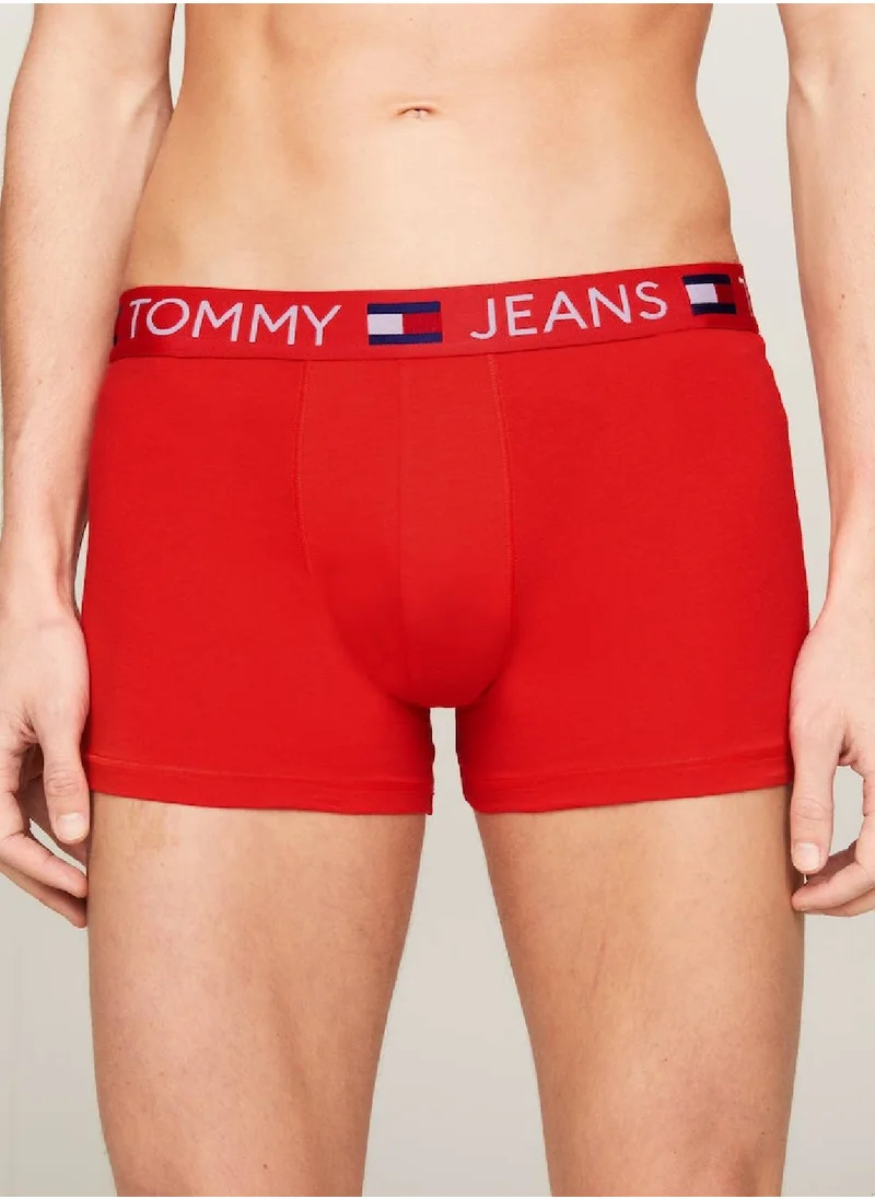 TOMMY HILFIGER Men's 3 Pack Logo Trunks - Cotton, Multicolor