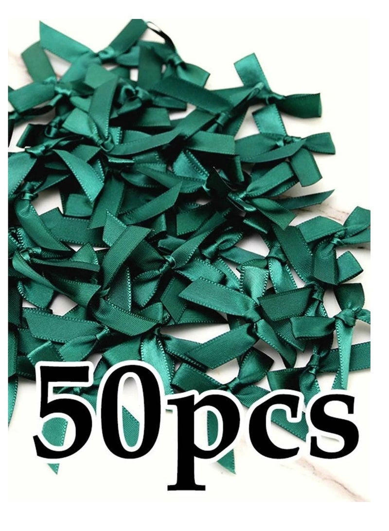 50pcs Green Satin Bow Ribbon Gift Box Decoration Birthday Party Supplies - Image 2