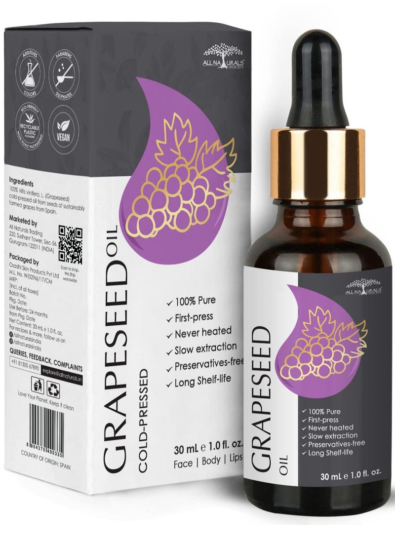 All Naturals - All Naturals 100% Pure Grapeseed Oil 30ML - Image 1