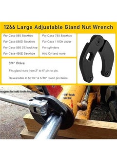 Generic 1226 Adjustable Gland Nut Wrench Similar to OTC 1266 for Hydraulic Cylinders in Construction and Farm Equipment Scenarios  - Image 3