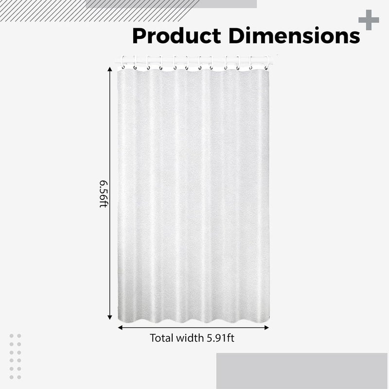 70.9 X 78.7 in White Shower Curtain, Waterproof Silk Texture Plastic, Bathroom Partition, Quick Drying, Moisture Resistant - Image 2