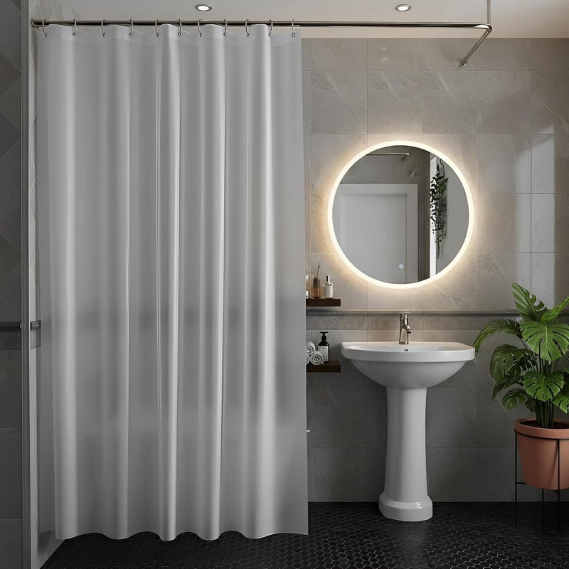 70.9 X 78.7 in White Shower Curtain, Waterproof Silk Texture Plastic, Bathroom Partition, Quick Drying, Moisture Resistant - Image 3