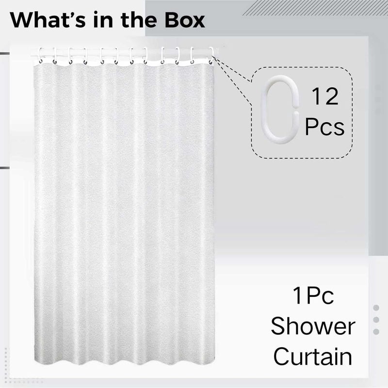 70.9 X 78.7 in White Shower Curtain, Waterproof Silk Texture Plastic, Bathroom Partition, Quick Drying, Moisture Resistant - Image 5