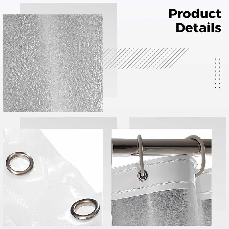 70.9 X 78.7 in White Shower Curtain, Waterproof Silk Texture Plastic, Bathroom Partition, Quick Drying, Moisture Resistant - Image 4