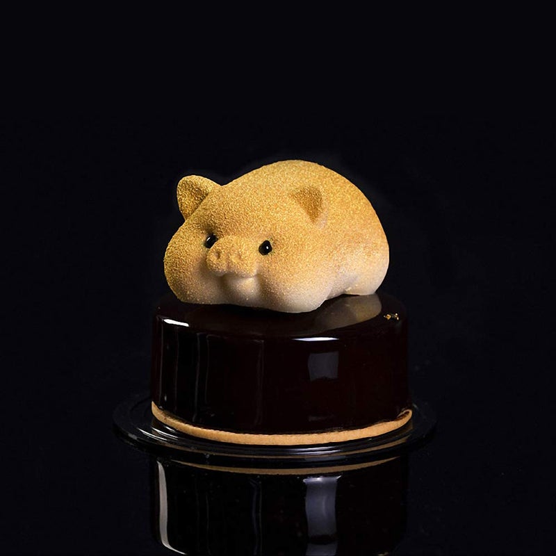HiParty 6 Cavity 3D Pig Mousse Cake Baking Pan Cute Piggy Silicone Mold for French Dessert Soap Lotion Bar Plaster Chocolate Candy Mould Cupcake Butter Jello Ice Cube Tray - Image 4