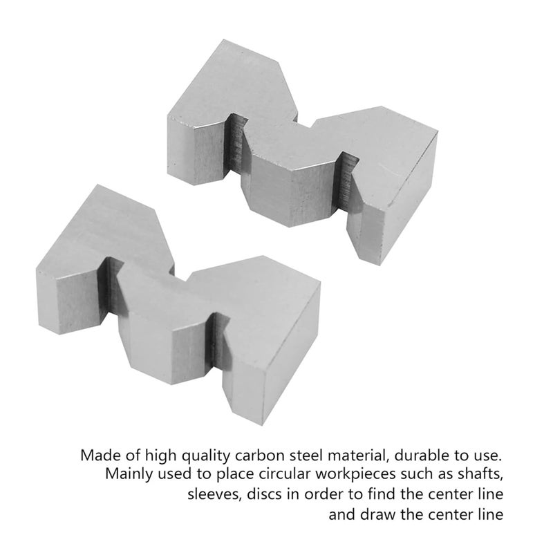 2Pcs Carbon Steel M Type V Block Set 50mm For Shafts Discs Inspection Positioning - Image 5