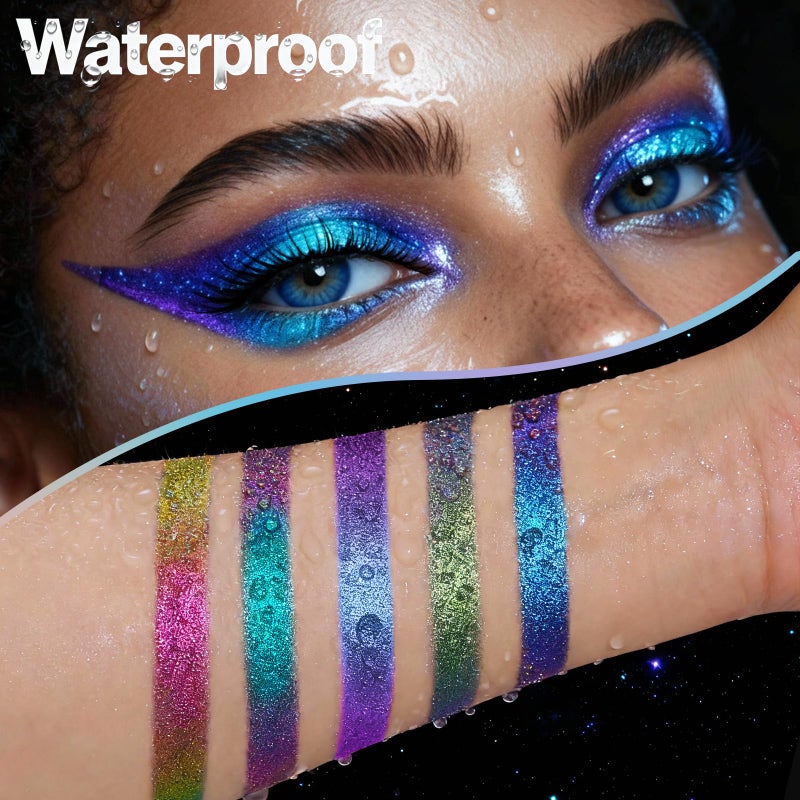 SUSIKEKI Chameleon Metallic Eyeshadow & Eyeliner Gel Pencil â€“ Multichrome Shifting Colors Glitter Eye Makeup, Waterproof Long-Lasting Smudge-Proof Duochrome Pencil (Electric Blue to Royal Purple) - Image 5