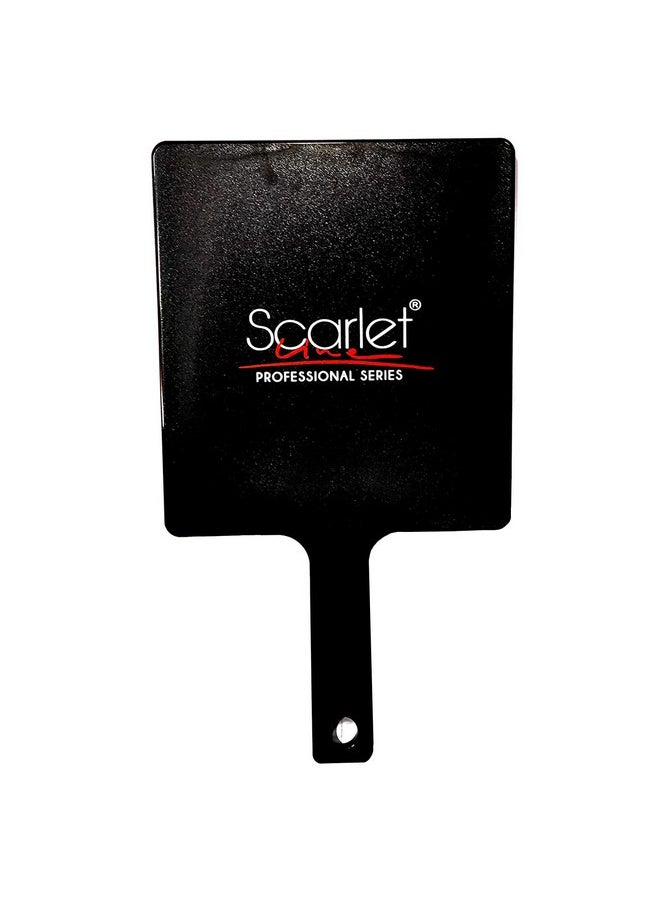 Scarlet Line Professional Square One Sided Large Hand Mirror, Vanity Mirror For Makeup, Salon Barber Hairdressing Big Mirror With Plastic Handle  - Image 2