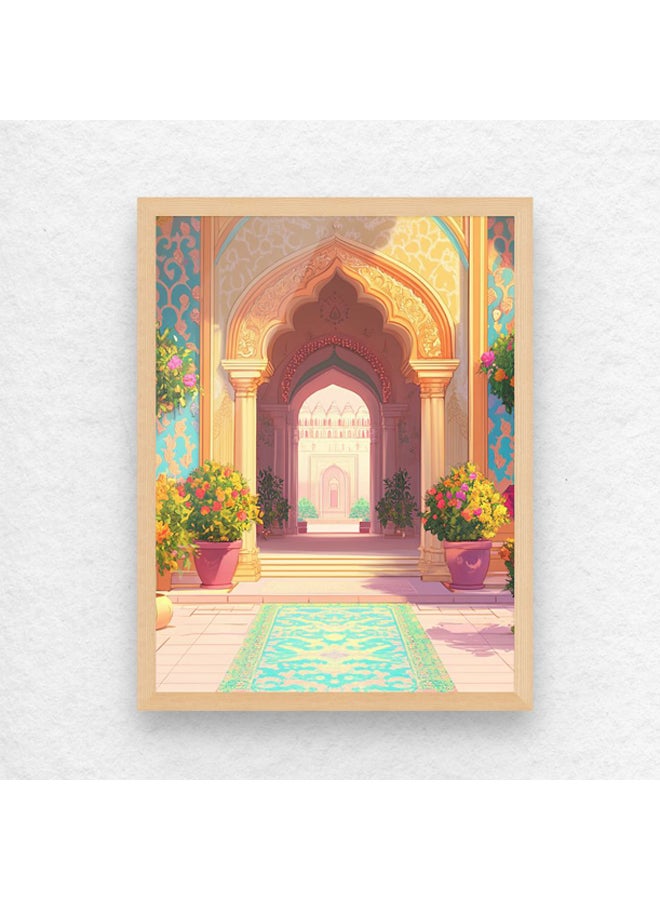 Art Decor Framed Fine Art Portrait Print of Indian Palace Door Wall Art Rajasthani Architecture Mughal Archway Cultural Heritage Studio Home Living Room Bedroom Office Hotel Wall Décor - Image 1
