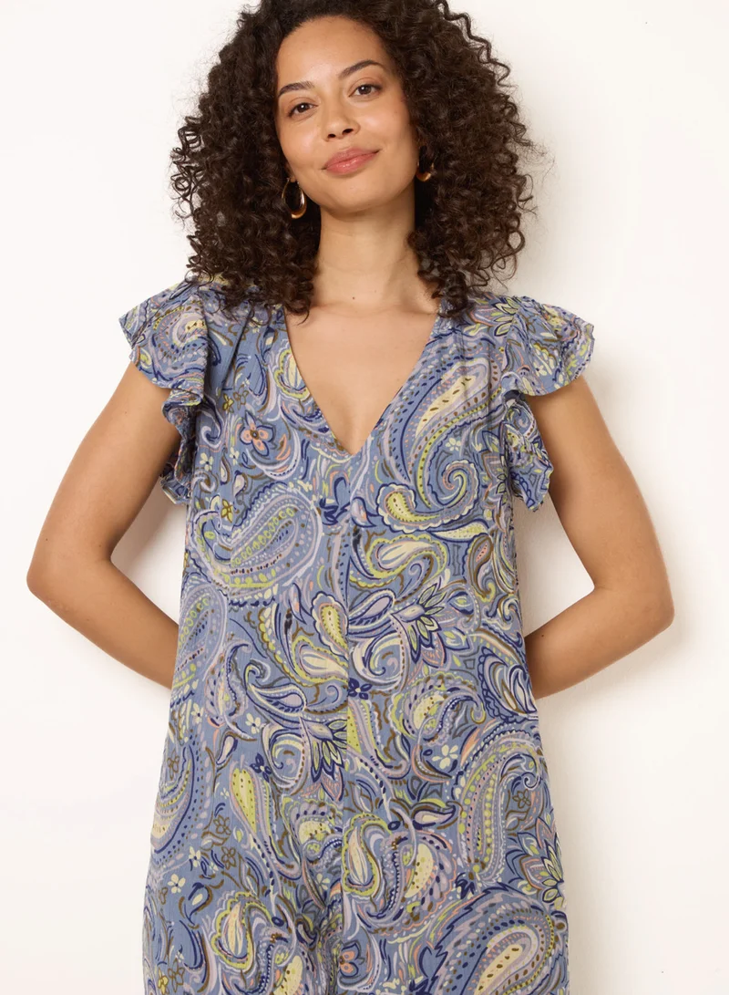 Blue Vanilla  Ruffle Detail Jumpsuit for Women | Best Price UAE