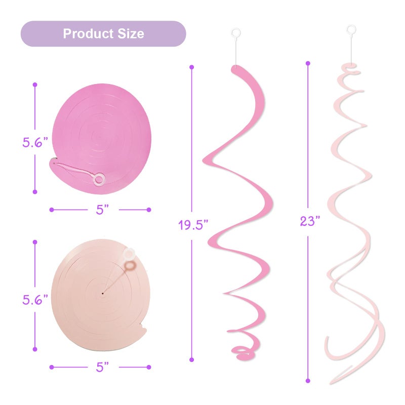HonuGoGo 48PCS Pastel Paper Swirl Decorations Hanging Ceiling Streamers for Birthday, Spring, Bridal, Gender Reveal, Wedding, or Everyday Party Decor - Image 4