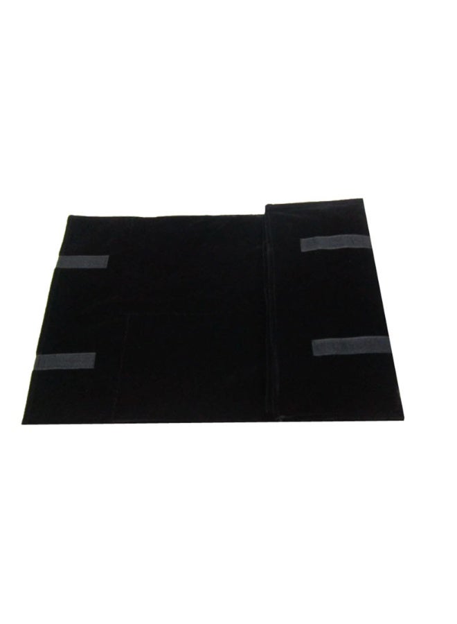 Portable Jewelry Roll Organizer, Black Velvet, 16 Hooks, 58x30cm for Necklaces & Bracelets - Image 4