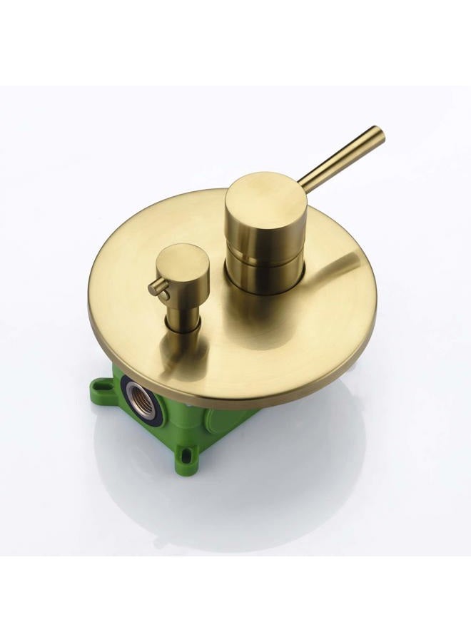 sumerain Brushed Gold Shower Faucet System with high pressure 8 Inches rain shower head and brass hand shower, Rough-In Valve Body and Trim Included - Image 5