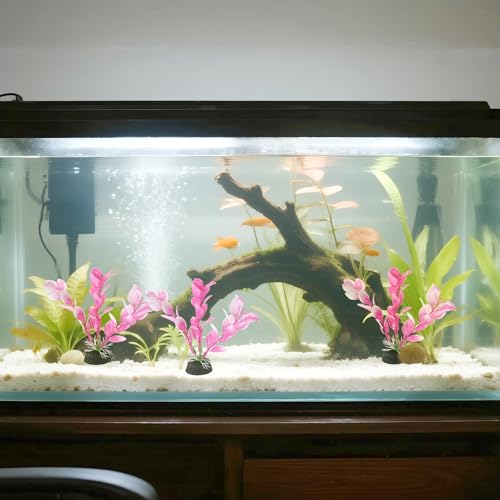 Eldraqth 2 Pcs 4 Inch Small Aquarium Plants for Betta Fish Tank, Fish Tank Decorations Aquatic Water Grass Plastic Artificial Plant Reptiles Plants - Image 5