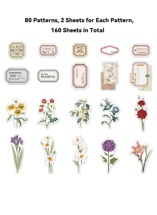 160 قطعة ملصقات ثقافية عتيقة لوازم المجلات ، 4 أنواع من ملصقات نمط الفن العتيق للفن العتيق ، والمذكرات ، وسكرابوكينغ ، والمخطط ، والديكور القرطاسية - Image 5