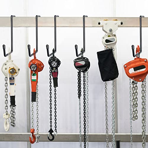 DINGEE Vinyl Coated Heavy Duty Large Hooks for Hanging,Rafter Hanger Hook,Garage Bike Hooks,Ladder Hooks Storage Organizer,Large Object,Tools,Hose,Ropes and Pool Equipment Hooks Black 4 Pack - Image 4