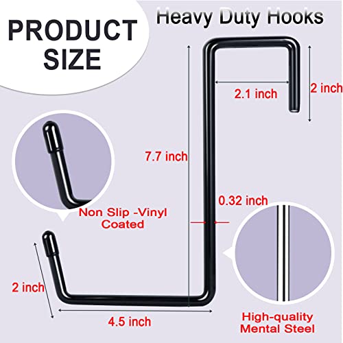 DINGEE Vinyl Coated Heavy Duty Large Hooks for Hanging,Rafter Hanger Hook,Garage Bike Hooks,Ladder Hooks Storage Organizer,Large Object,Tools,Hose,Ropes and Pool Equipment Hooks Black 4 Pack - Image 2
