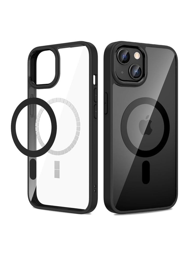 Denx Magnetic Case for iPhone 12 And iPhone 12 Pro [Shockproof & Slim] Clear Hard Back Cover with high-Grade Protection | Black