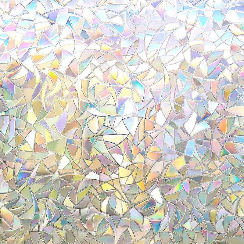 WALPLUS Window Privacy Film Rainbow Window Clings Removable Window Film Sun Blocker Heat Control Non Adhesive Living Room Nursery Room Home Window Clings Vinyl 177x787 Inch