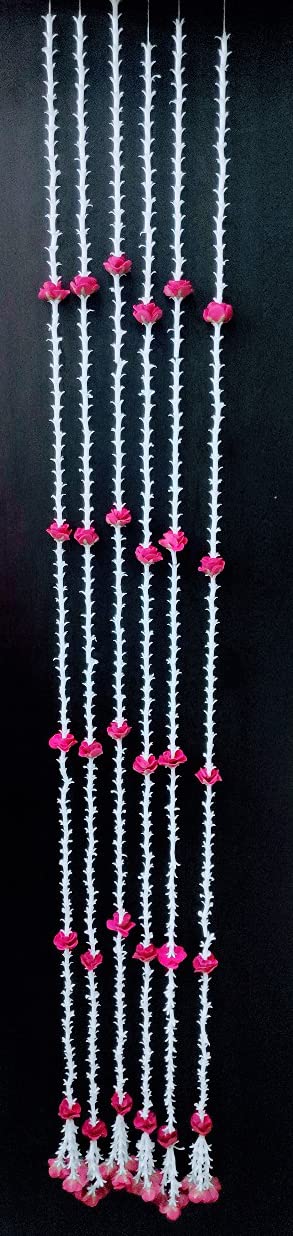 3A FEATURETAIL 5ft Artificial Rajnigandha/Tuberoses with Roses Garland String, Rajnigandha Toran for Decoration (5Ft Set of 4pc, Rajnigandha & Roses Ladi) - Image 5