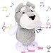 Hopearl Talking Schnauzer Singing Dog Repeats What You Say Puppy Walking Electric Interactive Animated Toy Speaking Plush Buddy Gifts for Toddlers Gray 8 - Image 2