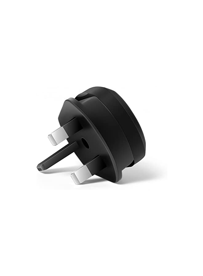 promass Pack of 2 EU Europe European to UAE UK 3-Pin Travel Adapter Plug for Shaver Shaving Toothbrush Bathroom Black - Image 3