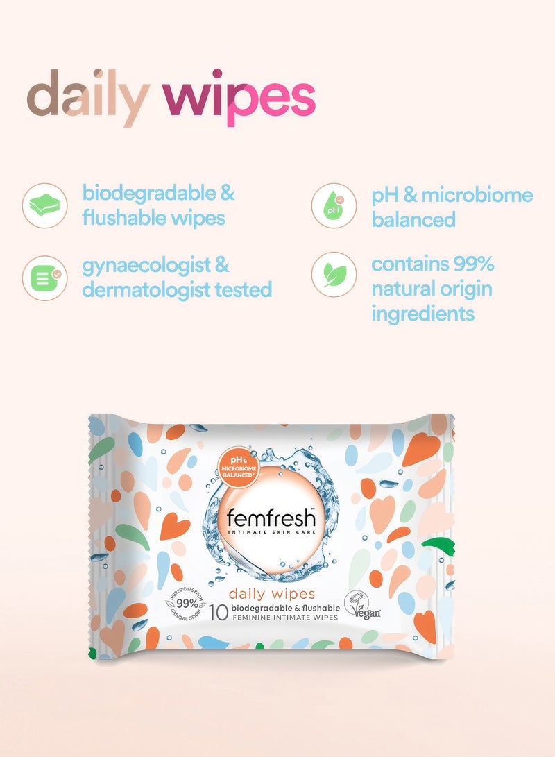 femfresh Soothing and refreshing feminine wipes for intimate areas - 10 wipes (12 Pack) - Image 4