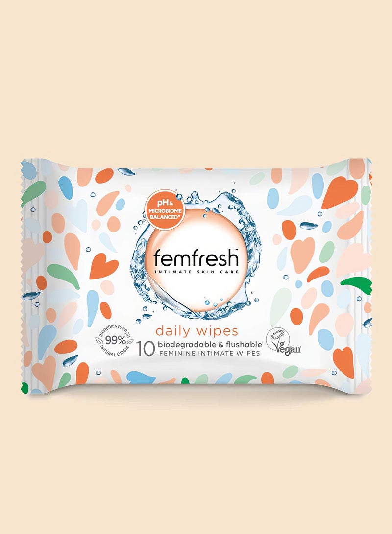 femfresh Soothing and refreshing feminine wipes for intimate areas - 10 wipes (12 Pack) - Image 3