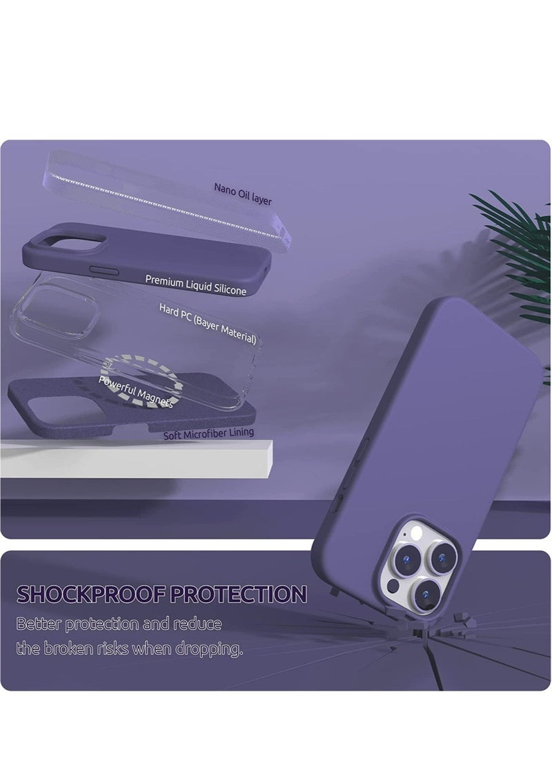 Raxoom 4 in 1 iPhone 14 Pro MAX Case (6.7 inch 2022), Compatible with MagSafe, with 2 Screen Protector + 1 Camera Protector, Silicone Case for iPhone 14 Pro MAX (Purple) - Image 4